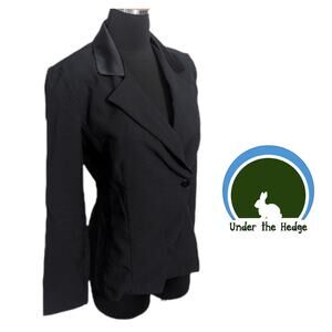 Vtg 90s BREAKIN LOOSE Black 1-Button Lightweight Blazer Jacket Fits XS Small A2